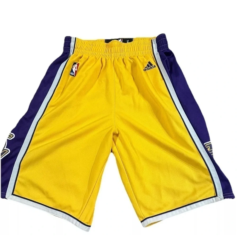 Los Angeles Lakers NBA Adidas Swingman Shorts Purple Gold Men's Size Small